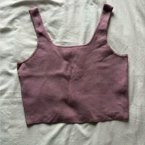 Kendall & Kylie Ribbed Mauve Tank Top